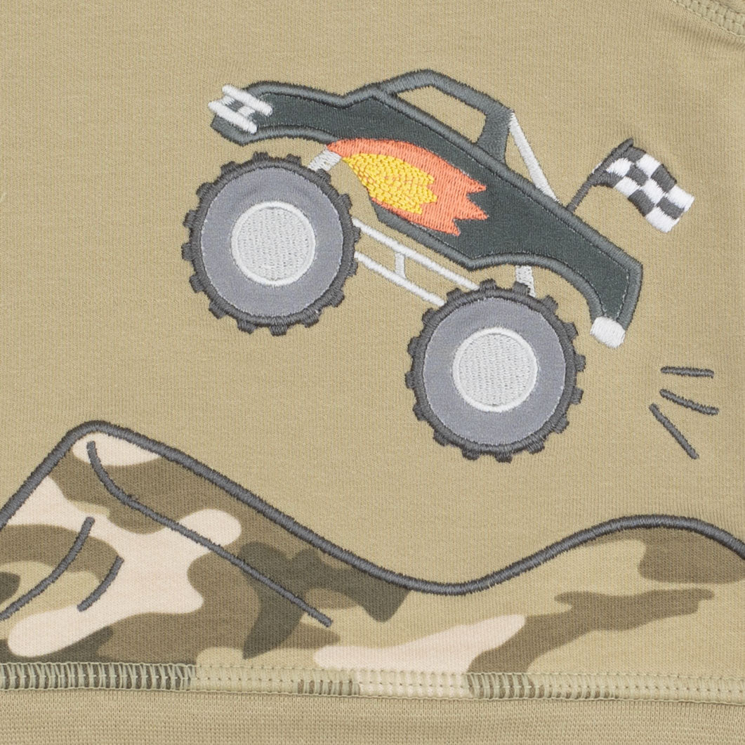 Camo French Terry  Drop‑Sleeve Sweatshirt