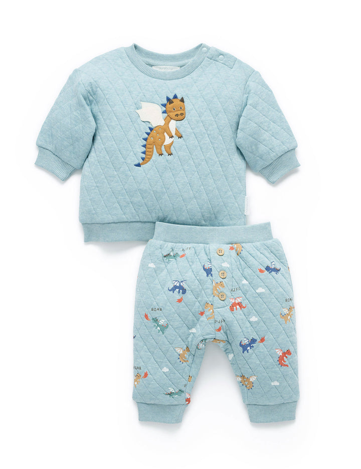 Dragon Print Quilted Track Set