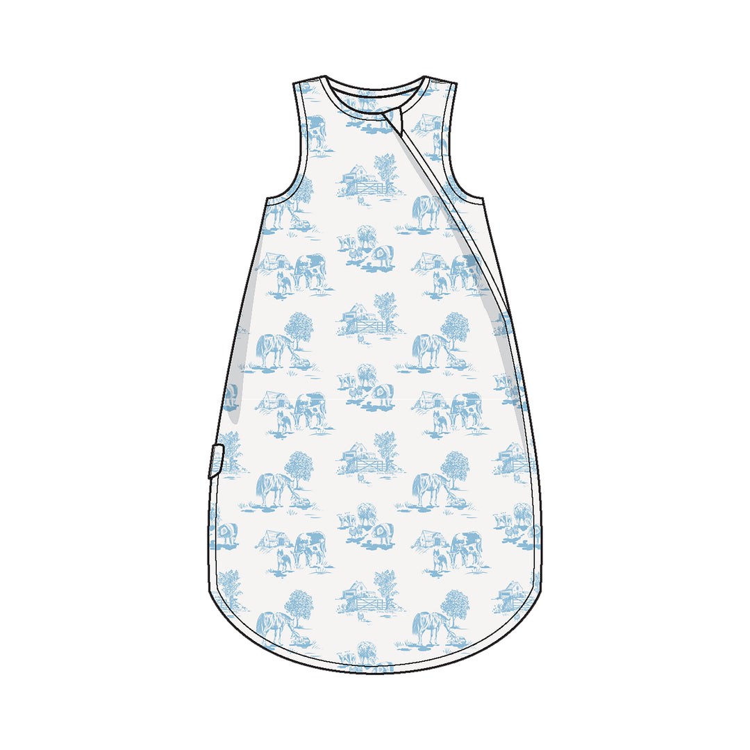 Farm Toile Light Blue Sleep Bag