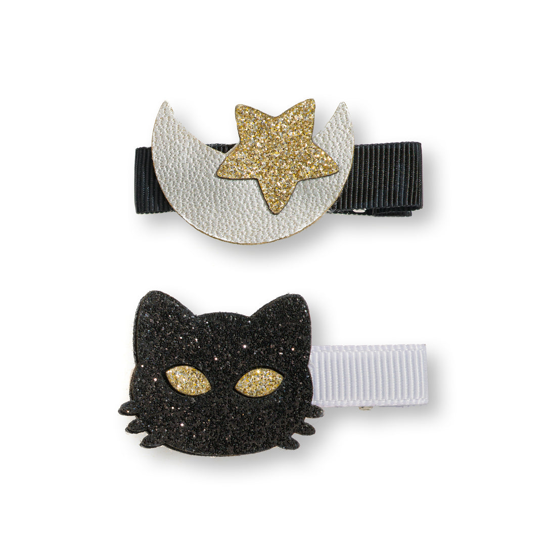 PU Leather Cat and Star Hair Clips