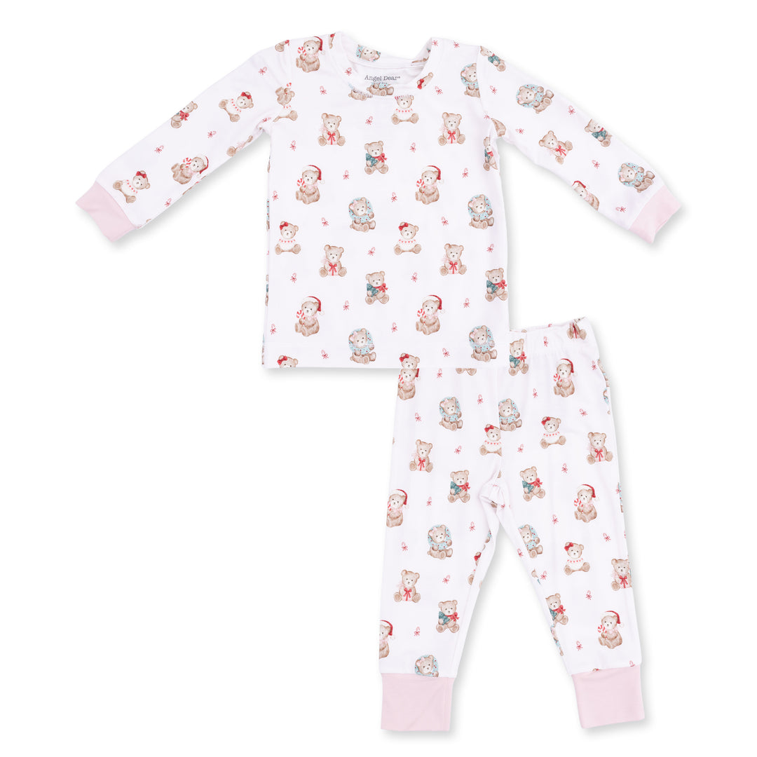 Christmas Teddy Bears Pink - Long Sleeve Loungewear Set