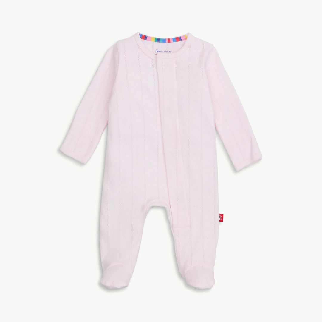 Love Lines Pink Pointelle Footie
