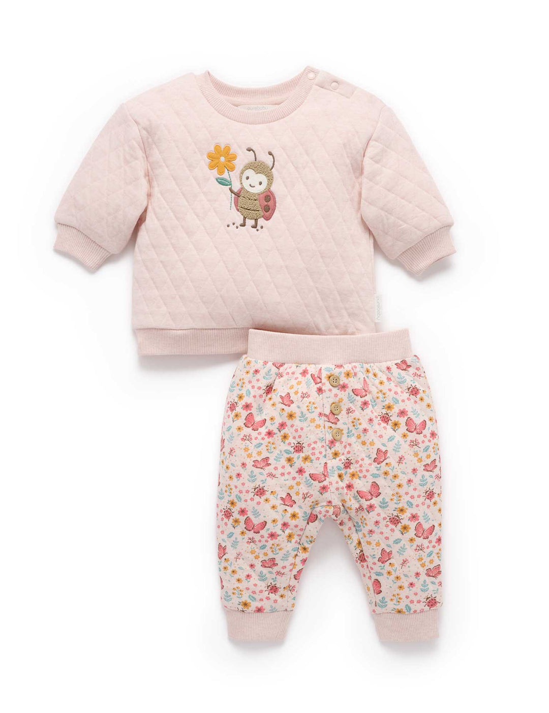 Butterfly Print Quilted Track Set