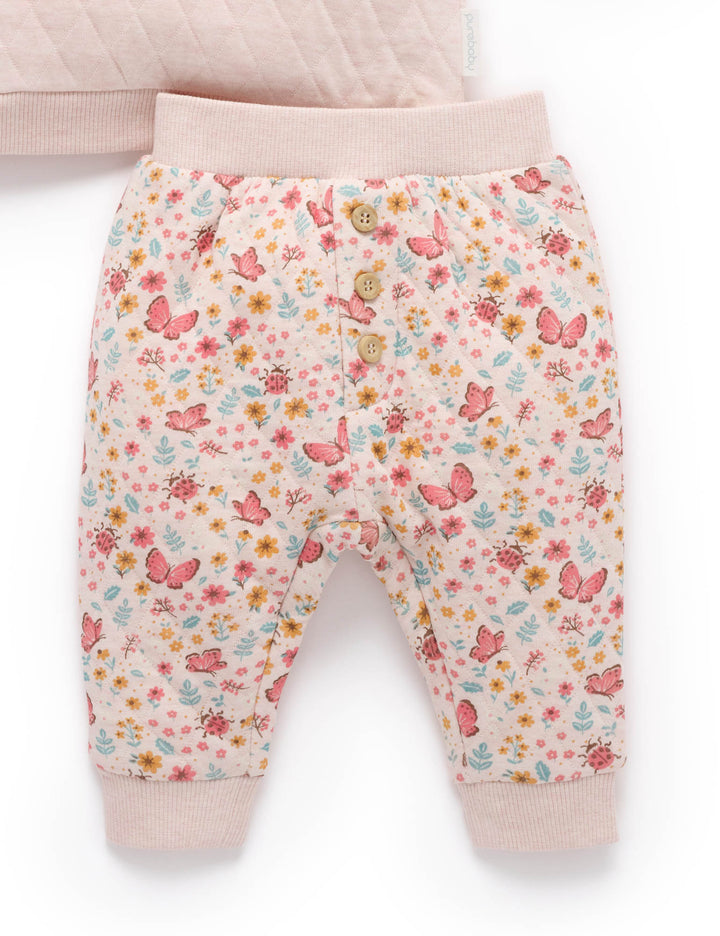Butterfly Print Quilted Track Set