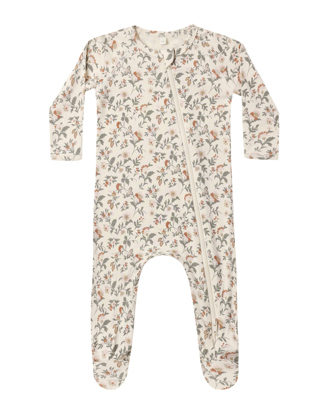 Bamboo Zip Footie – Holiday Floral