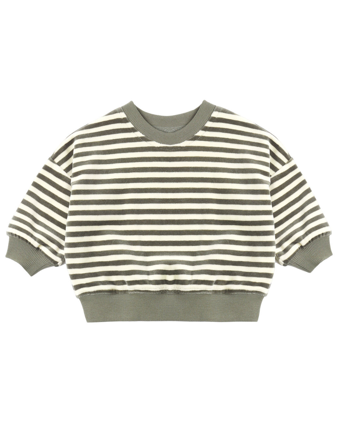 Velour Relaxed Sweatshirt – Spruce Stripe