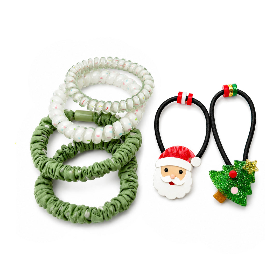 Santa Tree Hair Ties Set
