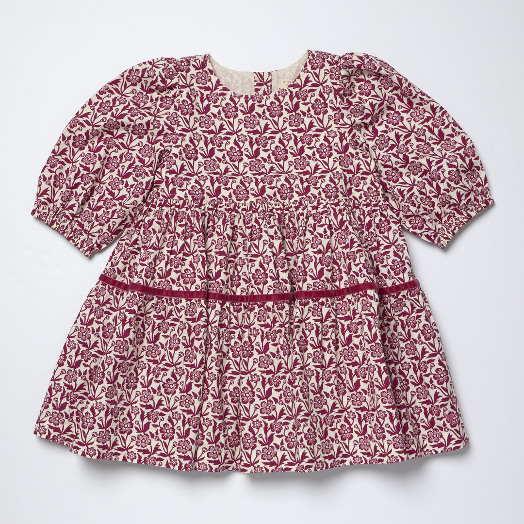 Maribelle Dress – Burgundy Climbing Floral