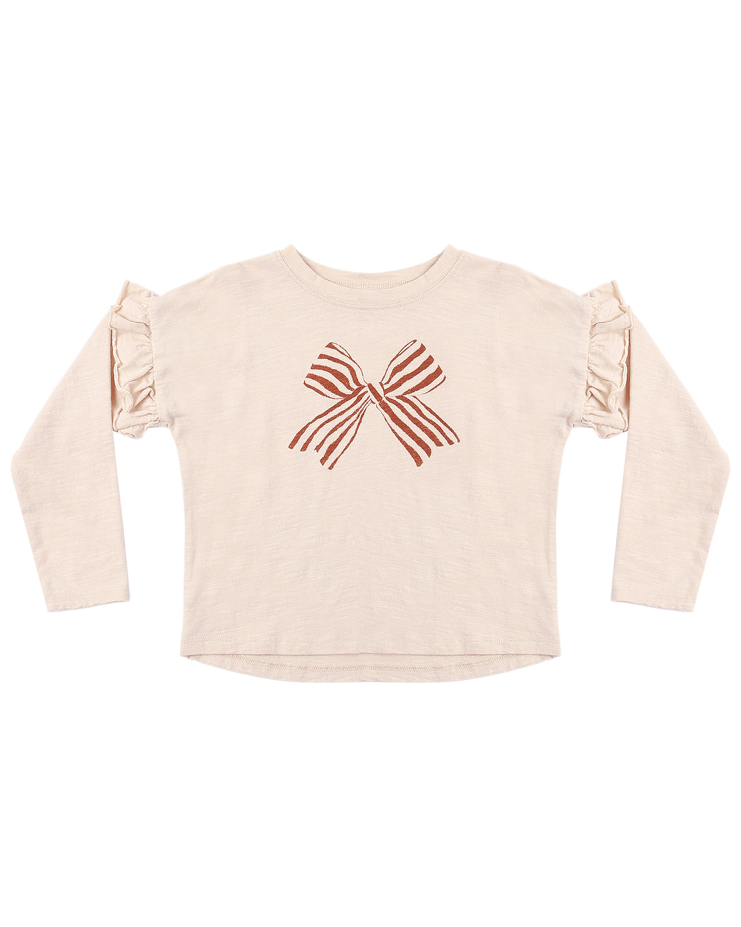 Ruffle Long Sleeve Tee in Bow