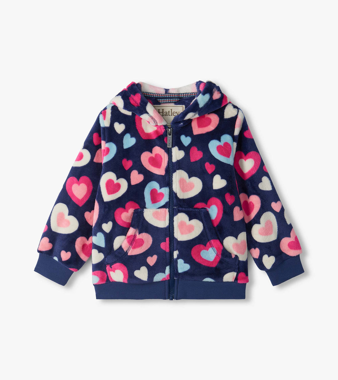 Fleece Zip-Up Hoodie - Bunches of Hearts