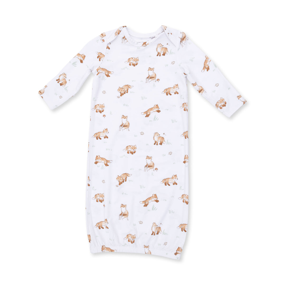 Little Explorer Fox - Lap Shoulder Gown And Knotted Hat