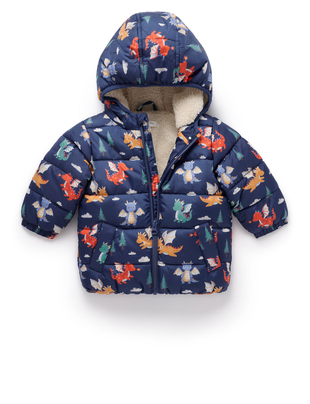 Dragon Print Showerproof Padded Jacket