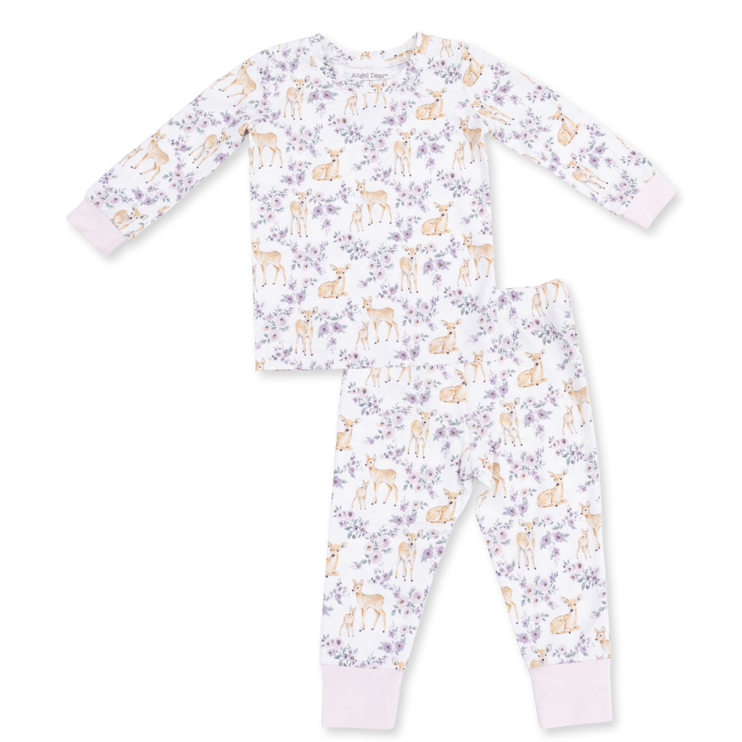 Floral Deer — Long Sleeve Loungewear Set