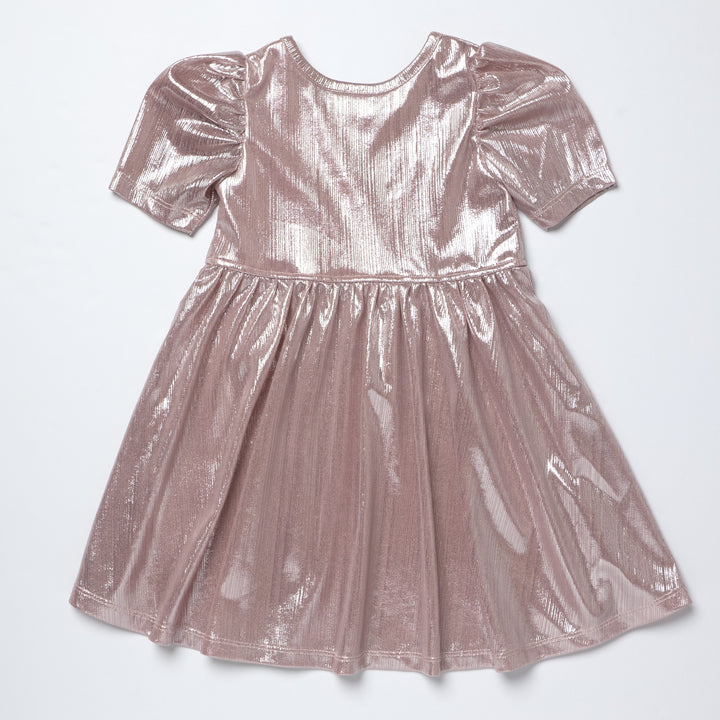 Lamé Laurie Dress – Glitter Pink
