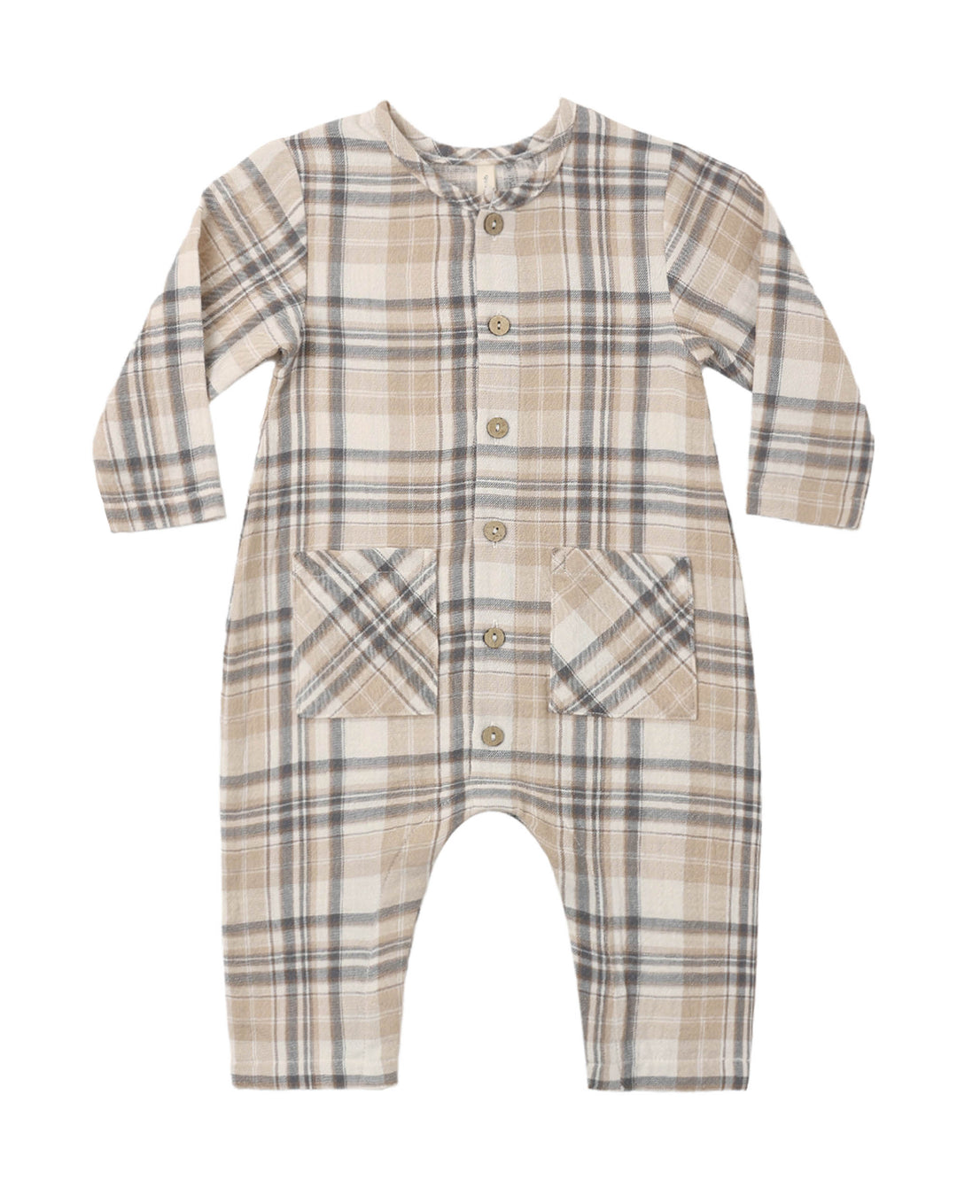 Pocketed Woven Jumpsuit – Fall Plaid