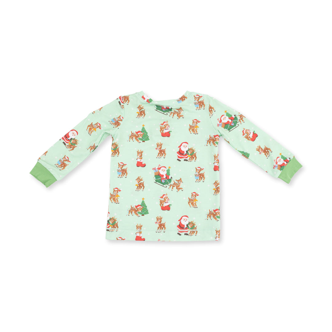 Vintage Reindeer &amp; Santa Uni - Long Sleeve Loungewear Set