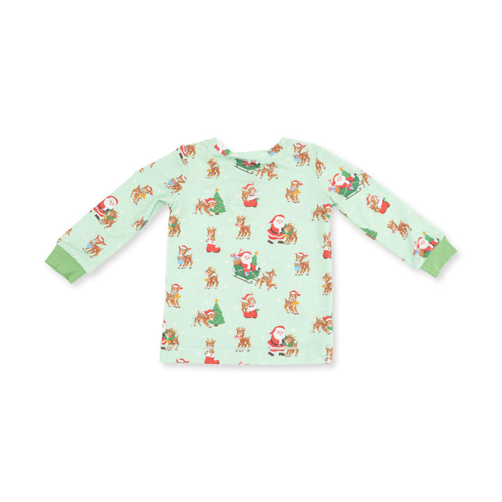 Vintage Reindeer &amp; Santa Uni - Long Sleeve Loungewear Set