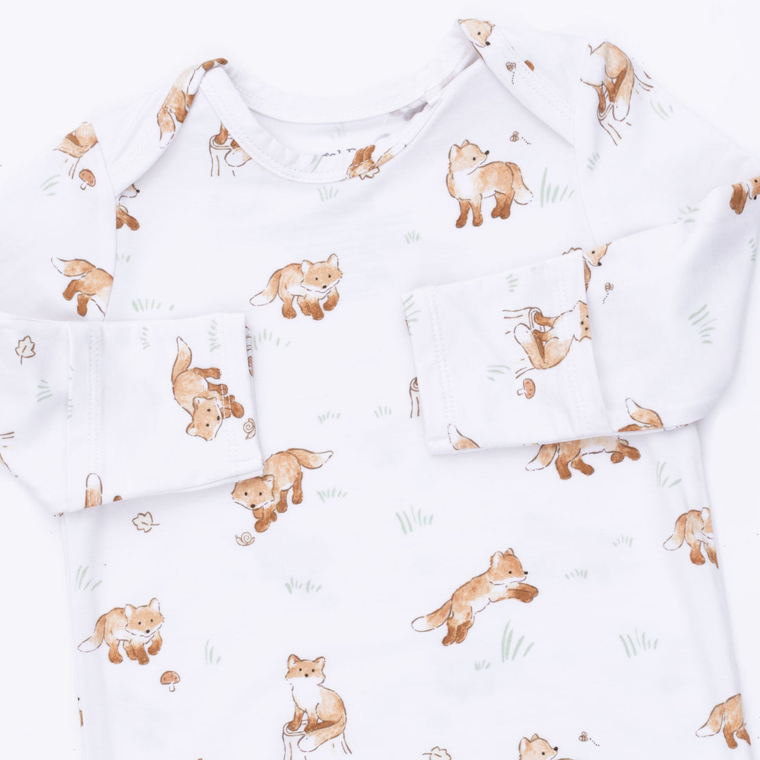 Little Explorer Fox - Lap Shoulder Gown And Knotted Hat