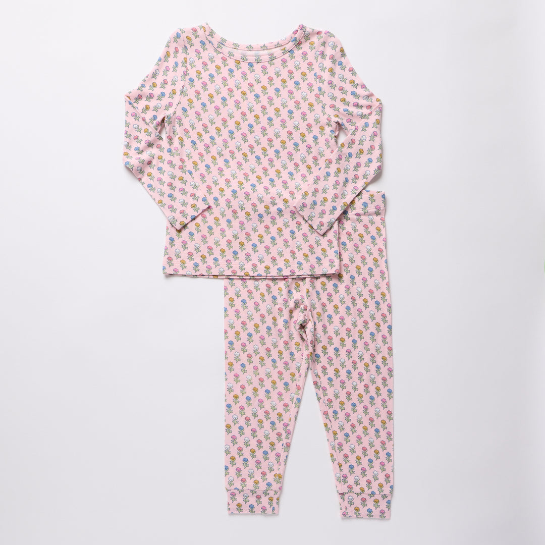 Bamboo PJ Set – Pink Carnations