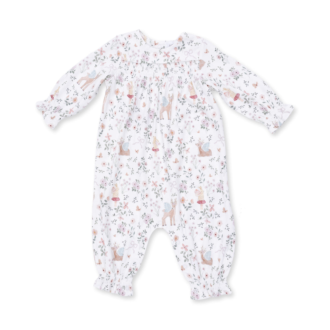 Enchanted Woodland - Smocked Long Sleeve Romper