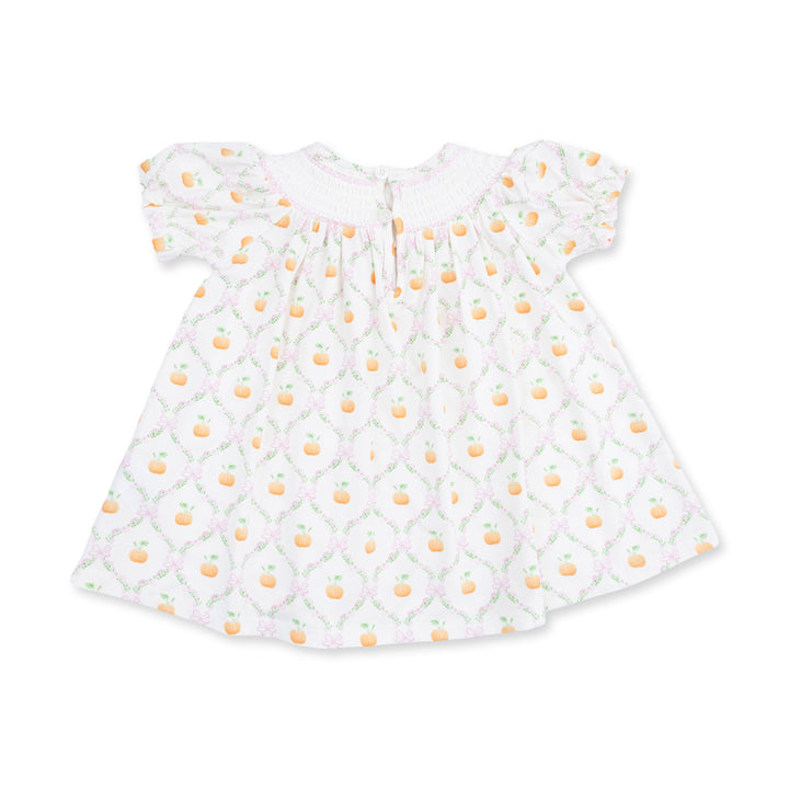 Pretty Pumpkin Trellis - Jane Puff Sleeve Bishop Dress And Bloomer