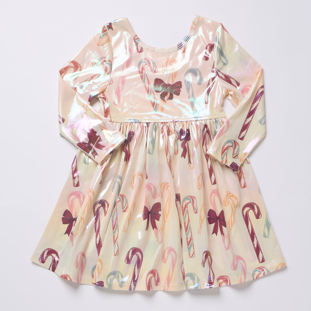 Lamé Steph Dress in Antique Candy Canes