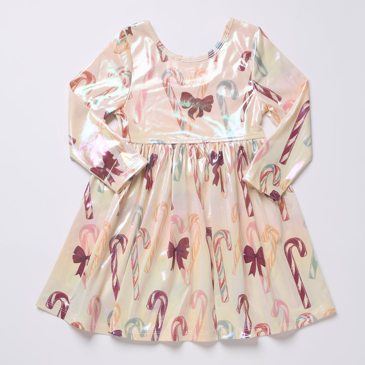 Lamé Steph Dress in Antique Candy Canes