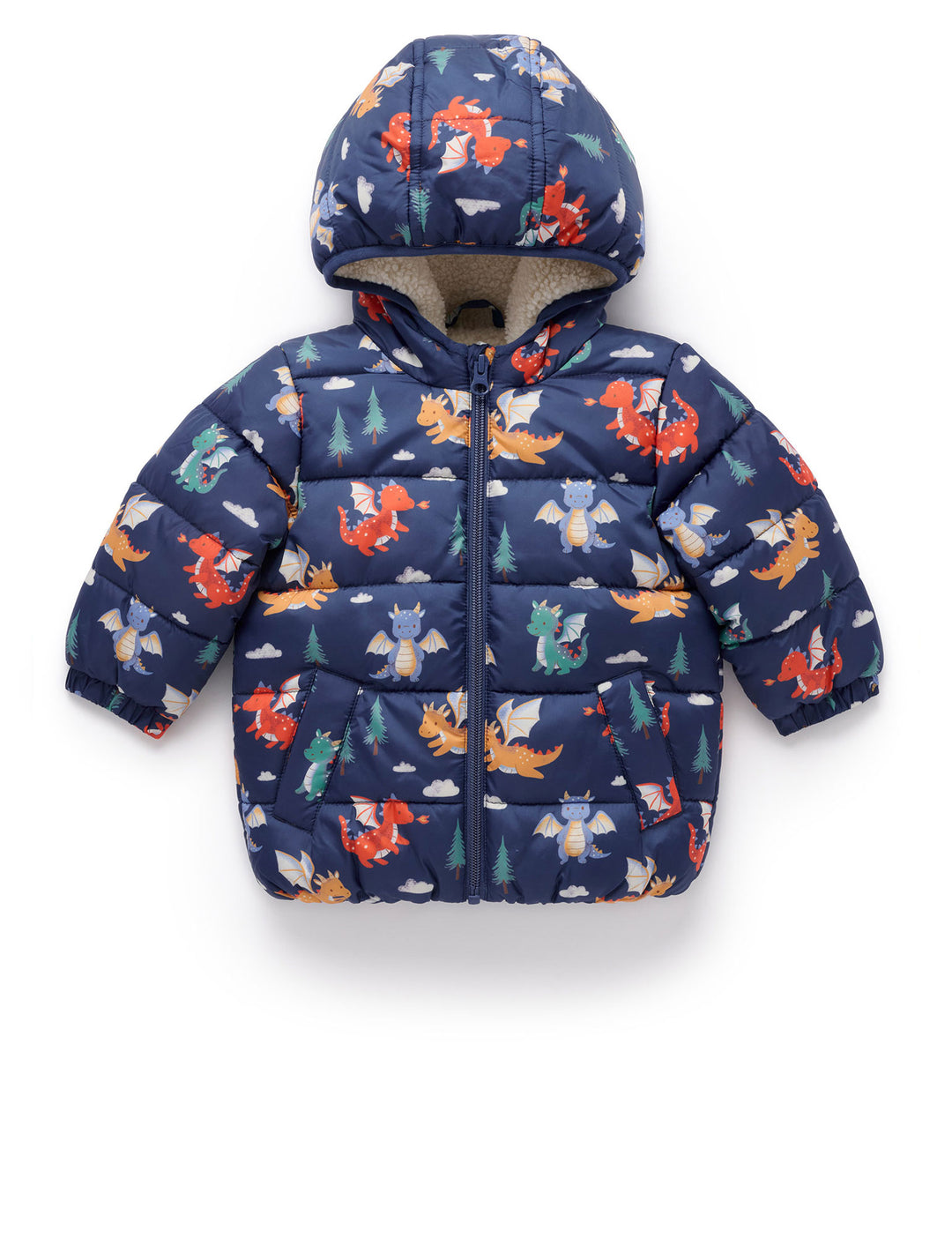 Dragon Print Showerproof Padded Jacket