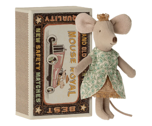 Maileg Princess Mouse Little Sister in Matchbox