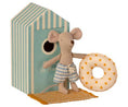 Load image into Gallery viewer, Maileg beach mice, little brother in cabin de Plage
